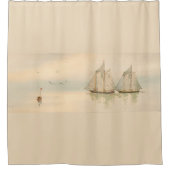 Segelboote an Sea Nautical Art von Louis Prang & C Duschvorhang (Vorderseite)