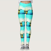 Segelboote auf blau leggings (Vorderseite)