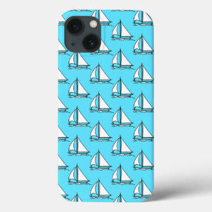 Segelboote auf blauem Seemuster Case-Mate iPhone Hülle