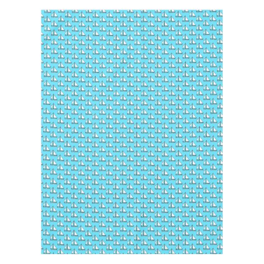 Segelboote auf blauem Seemuster Tischdecke (Vorderseite)