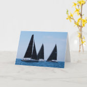 Segelboote auf Blue Water Karte (Gelbe Blume)