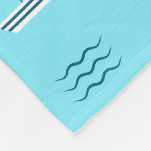 Segelboote auf dem blauen Seemuster Fleecedecke (Ecke)