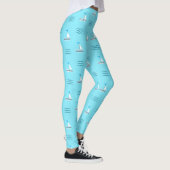Segelboote auf dem blauen Seemuster Leggings (Rechts)