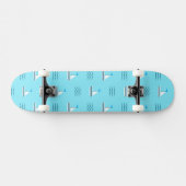 Segelboote auf dem blauen Seemuster Skateboard (Horizontal)