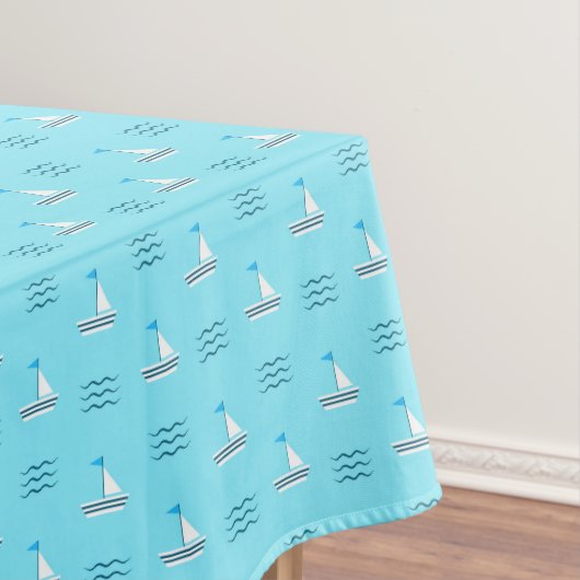 Segelboote auf dem blauen Seemuster Tischdecke (Beispiel)
