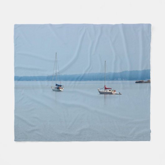 Segelboote auf dem Fluss Fleecedecke (Vorderseite (Horizontal))