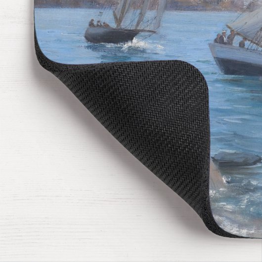 Segelboote auf dem Fluss Mousepad (Ecke)