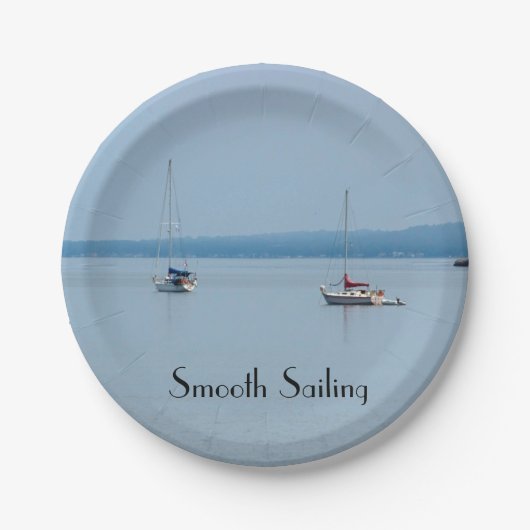 Segelboote auf dem Fluss Pappteller (Vorderseite)