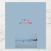 Segelboote auf dem Fluss Weinetikett (Einzelnes Label)