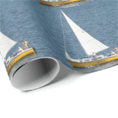 Segelboote auf dem Golf, Geschenkverpackung Geschenkpapier (Rolleneckpunkt)