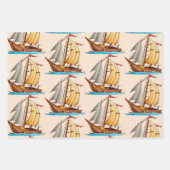 Segelboote auf dem Meer Geschenkpapier Set (Vorderseite 3)