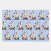 Segelboote auf dem Meer Geschenkpapier Set (Vorderseite)