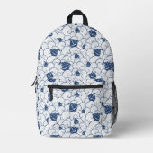 Segelboote auf dem Meeresmuster Bedruckter Rucksack (Vorderseite)