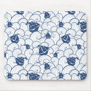 Segelboote auf dem Meeresmuster Mousepad