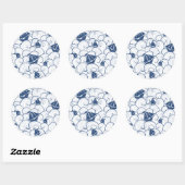 Segelboote auf dem Meeresmuster Runder Aufkleber (Blatt)