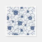 Segelboote auf dem Meeresmuster Serviette (Vorderseite)