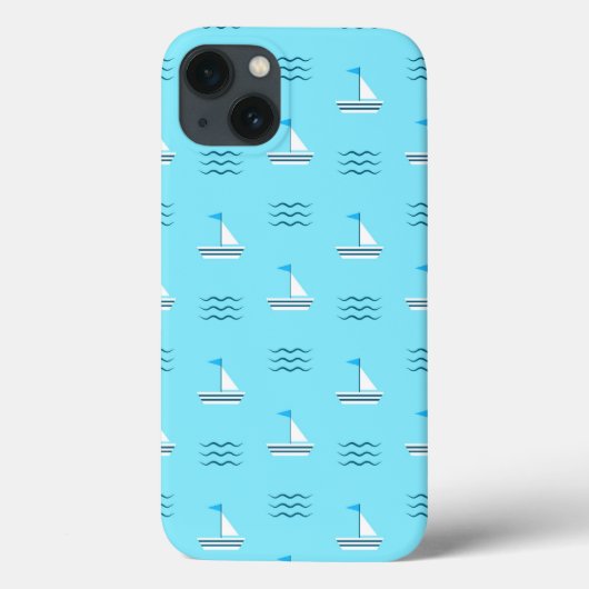 Segelboote auf dem Muster "Blaues Meer" Case-Mate iPhone Hülle (Rückseite)