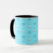 Segelboote auf dem Muster "Blaues Meer" Tasse (Vorderseite Links)