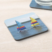 Segelboote auf dem Silbersee Getränkeuntersetzer (Linke Seite)