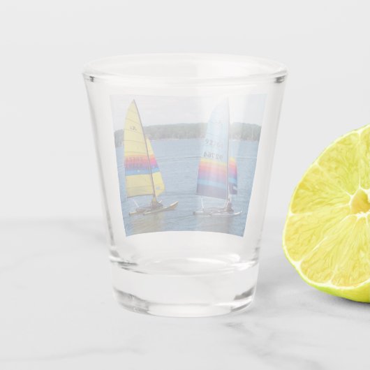 Segelboote auf dem Silbersee Schnapsglas (Rückseite)