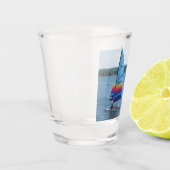 Segelboote auf dem Silbersee Schnapsglas (Links)