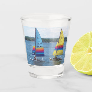 Segelboote auf dem Silbersee Schnapsglas