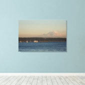 Segelboote auf dem Washington See mit Mercer Islan Leinwanddruck (Insitu (Holzboden))