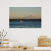 Segelboote auf dem Washington See mit Mercer Islan Poster (Küche)