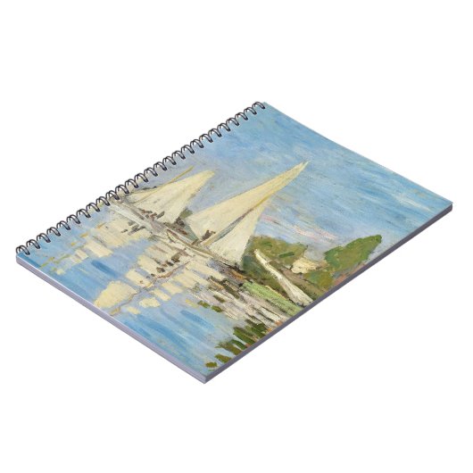 Segelboote auf dem Wasser Impressionist Spiral Notizblock (Linke Seite)