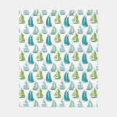 Segelboote auf dem Wasser-Muster Fleecedecke (Vorderseite)