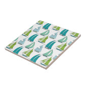 Segelboote auf dem Wasser-Muster Fliese (Seite)