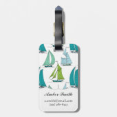 Segelboote auf dem Wasser-Muster Gepäckanhänger (Rückseite vertikal)