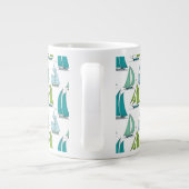 Segelboote auf dem Wasser-Muster Jumbo-Tasse (Rückseite)