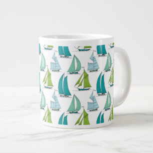 Segelboote auf dem Wasser-Muster Jumbo-Tasse