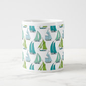 Segelboote auf dem Wasser-Muster Jumbo-Tasse (Vorderseite)