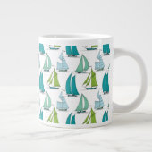 Segelboote auf dem Wasser-Muster Jumbo-Tasse (Rechts)