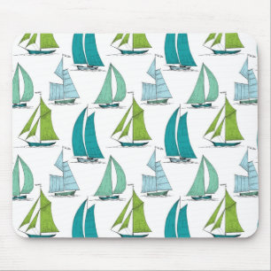 Segelboote auf dem Wasser-Muster Mousepad