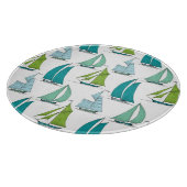 Segelboote auf dem Wasser-Muster Schneidebrett (Ecke)