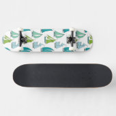Segelboote auf dem Wasser-Muster Skateboard (Horizontal)