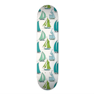 Segelboote auf dem Wasser-Muster Skateboard