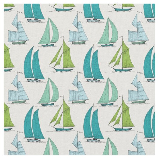 Segelboote auf dem Wasser-Muster Stoff (Nahaufnahme)