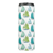 Segelboote auf dem Wasser-Muster Thermosbecher (Rückseite)
