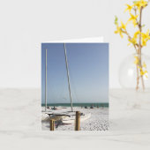 Segelboote auf der Beach Blankokarte Karte (Gelbe Blume)