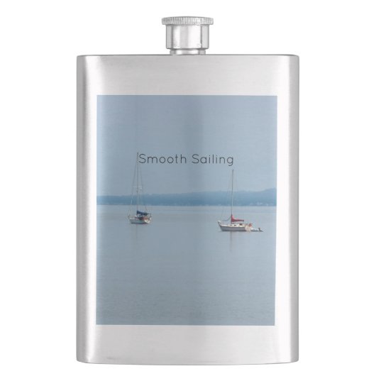 Segelboote auf der Flasche des Flusses Flachmann (Vorderseite)