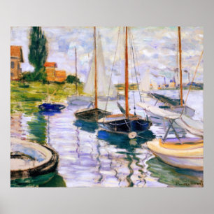 Segelboote auf der Seine bei Petit Claude Monet Poster