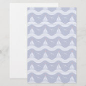 Segelboote auf einem gestreiften Seemuster Briefpapier (Vorne/Hinten)