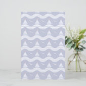 Segelboote auf einem gestreiften Seemuster Briefpapier (Stehend Vorderseite)