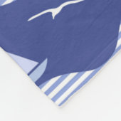 Segelboote auf einem gestreiften Seemuster Fleecedecke (Ecke)