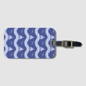 Segelboote auf einem gestreiften Seemuster Gepäckanhänger (Vorderseite (Horizontal))