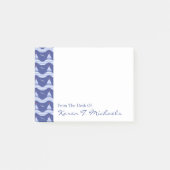 Segelboote auf einem gestreiften Seemuster | Post-it Klebezettel (Vorderseite)